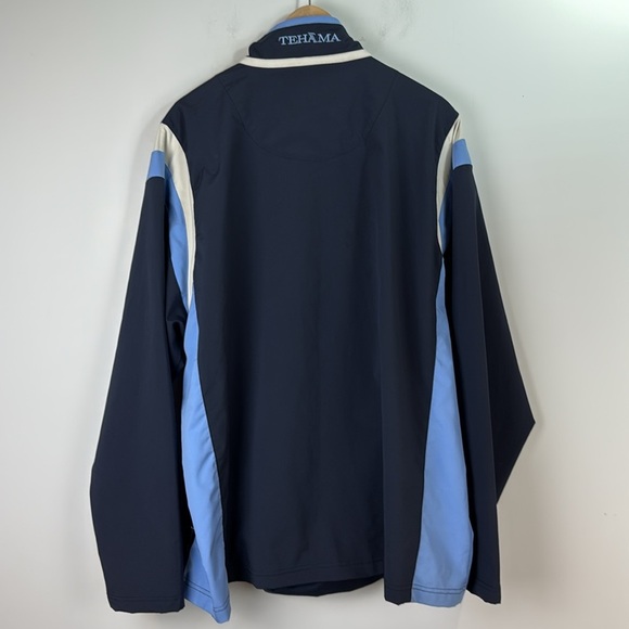TEHAMA Blue Pebble Beach Golf Windbreaker Half-Zip Jacket Size XL - Picture 3 of 6